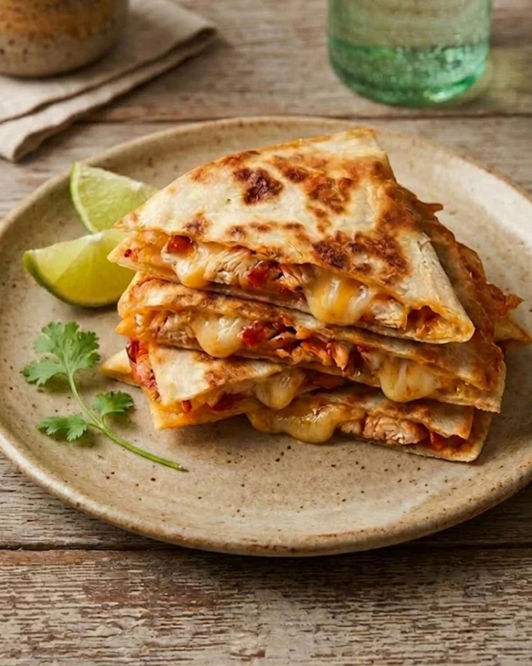 Loaded Chicken & Cheese Quesadillas